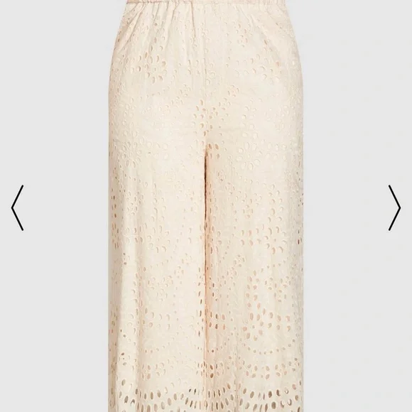 City Chic Olivia lace eyelet pants cream women's plus size L 20 cropped - Picture 9 of 10